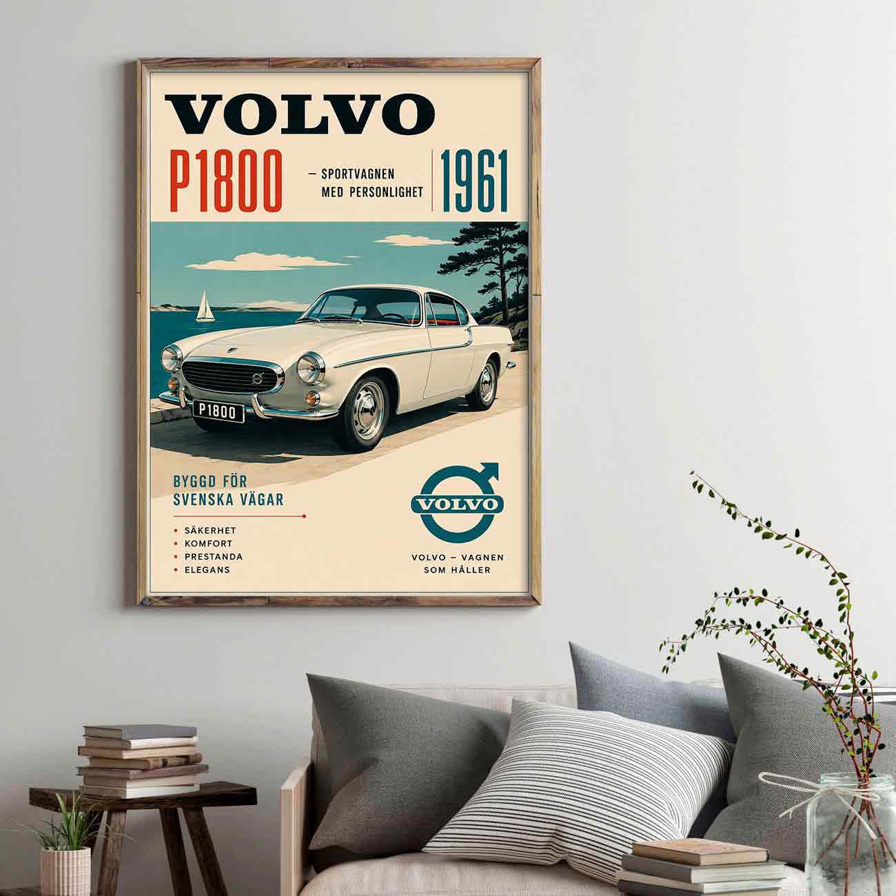 Juliste autot Volvo P1800 LÖ 40×55 50×70-1aa