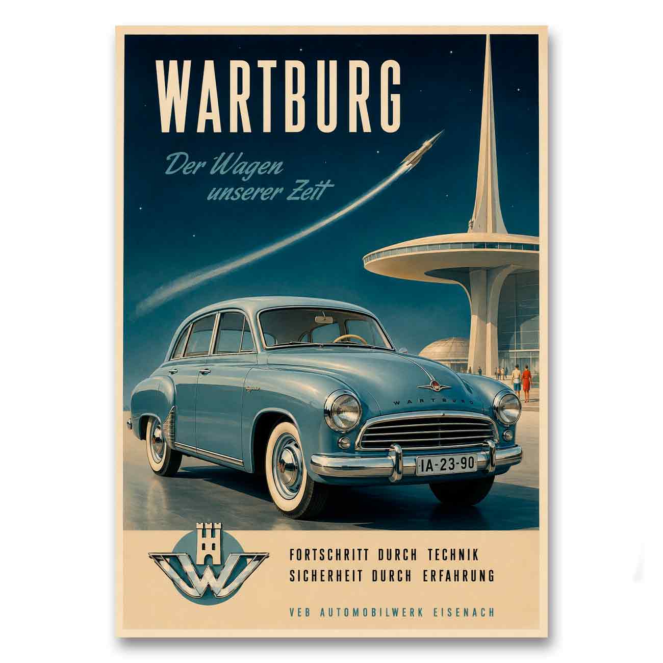 Juliste autot Wartburg LÖ 40×55 50x70a