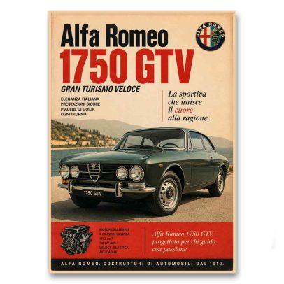 Juliste Alfa-Romeo 1750 GTV Gran Turismo Veloce