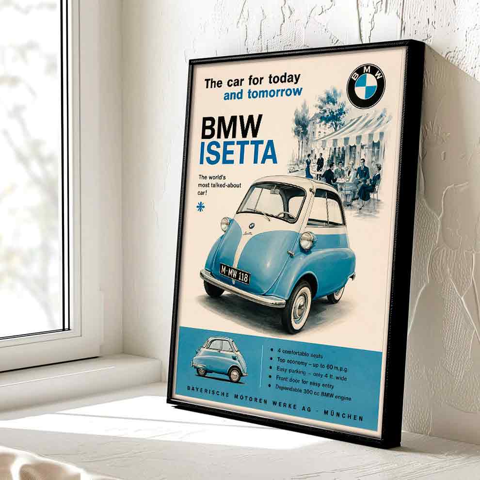 Juliste autot bmw isetta LÖ 40×55 50×70-1aaa