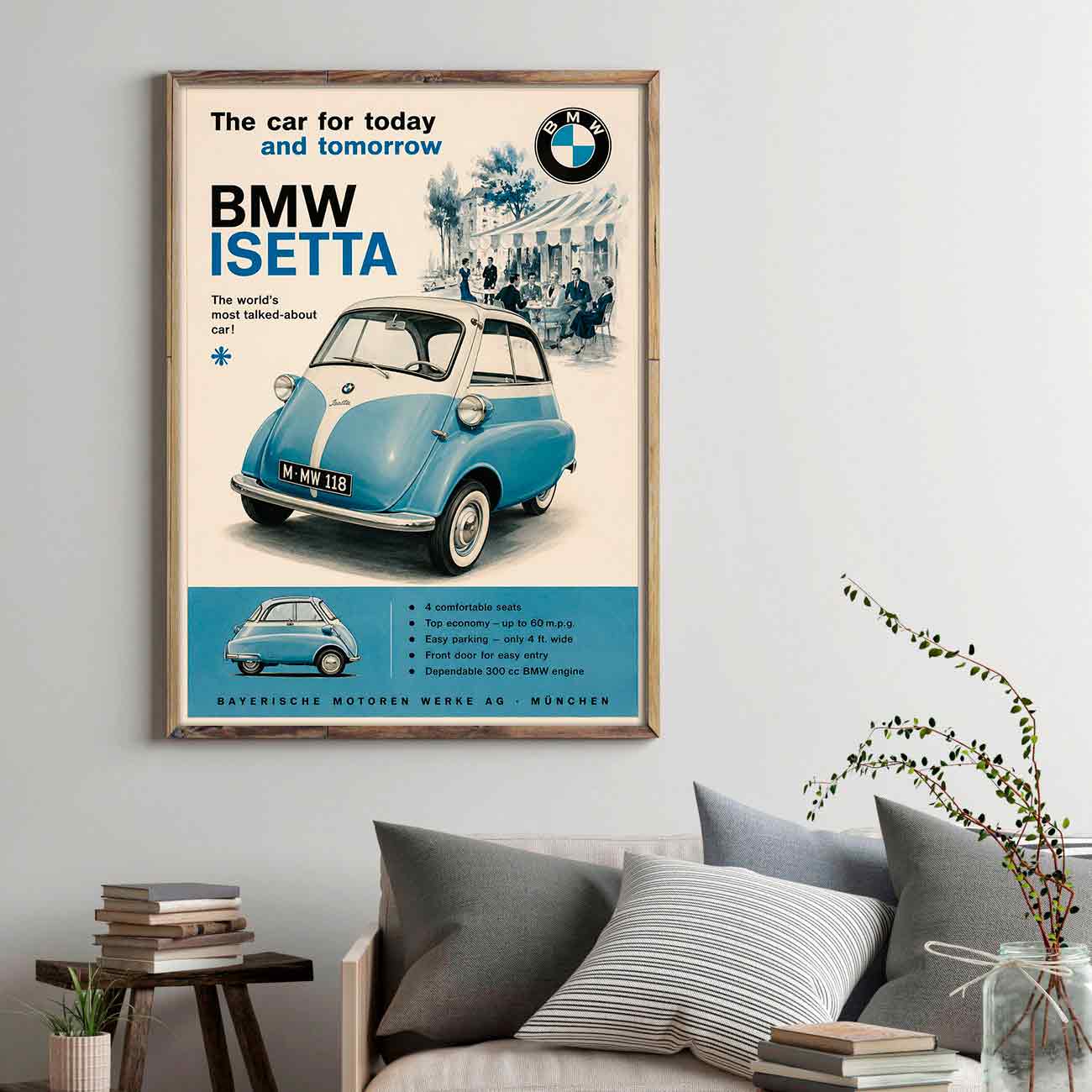 Juliste autot bmw isetta LÖ 40×55 50×70-1aaaa