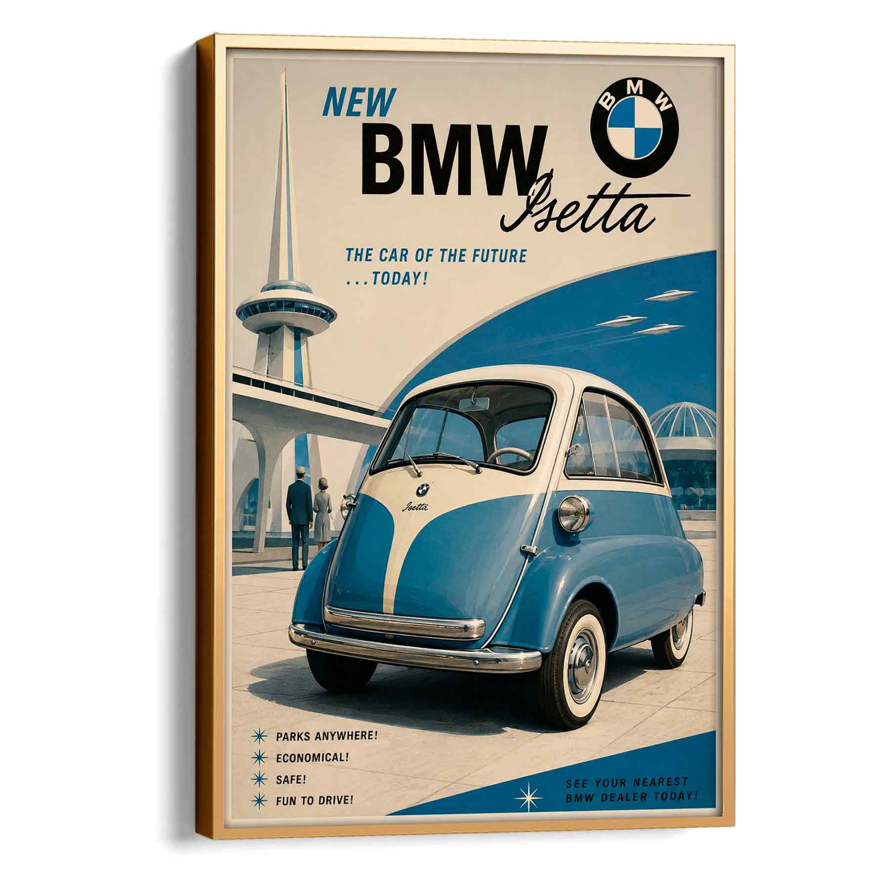 Juliste autot bmw isetta LÖ 40×55 50×70-2aa