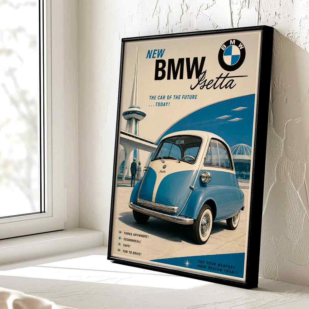 Juliste autot bmw isetta LÖ 40×55 50×70-2aaa