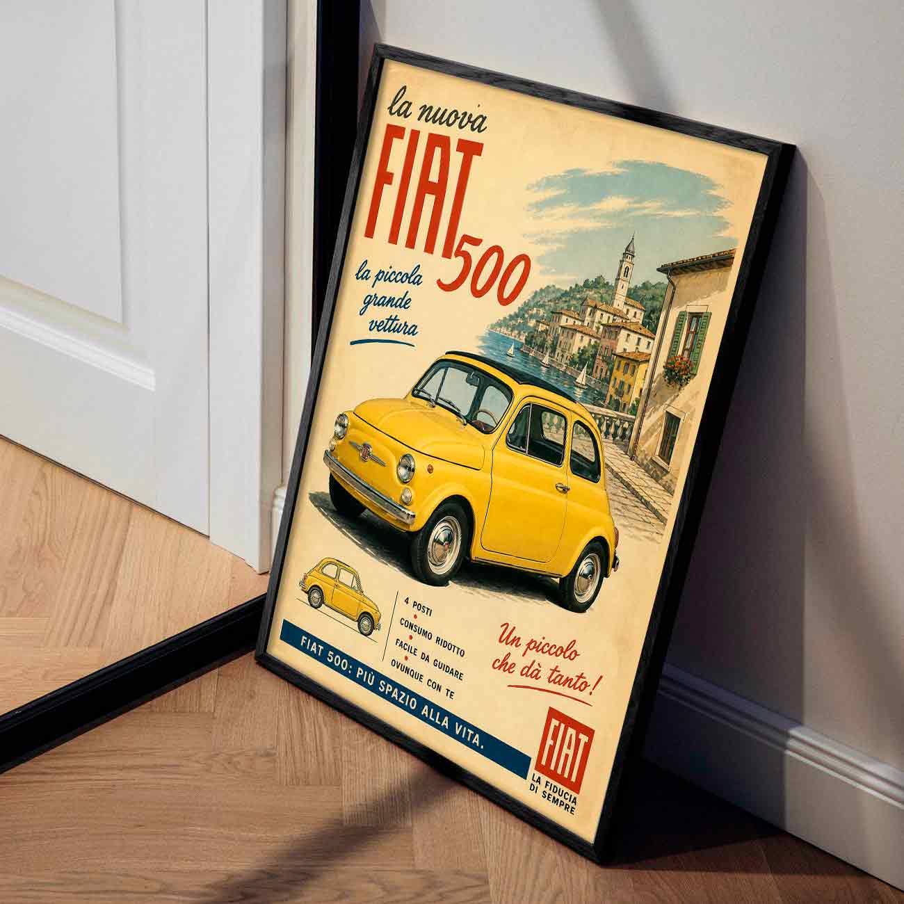Juliste autot fiat 500 lö 50×70 70x100aa