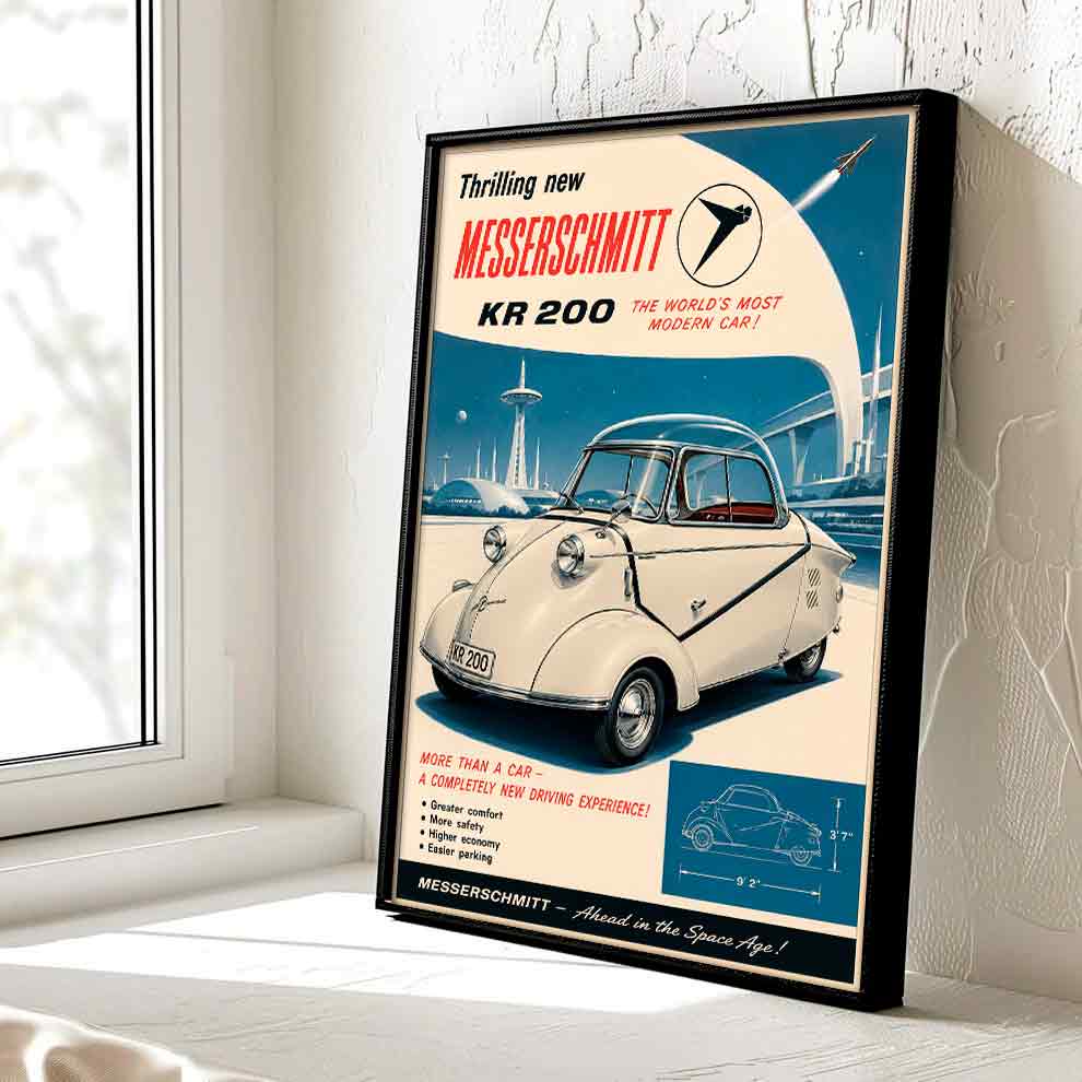 Juliste autot messerschmitt LÖ 40×55 50×70-1aaa