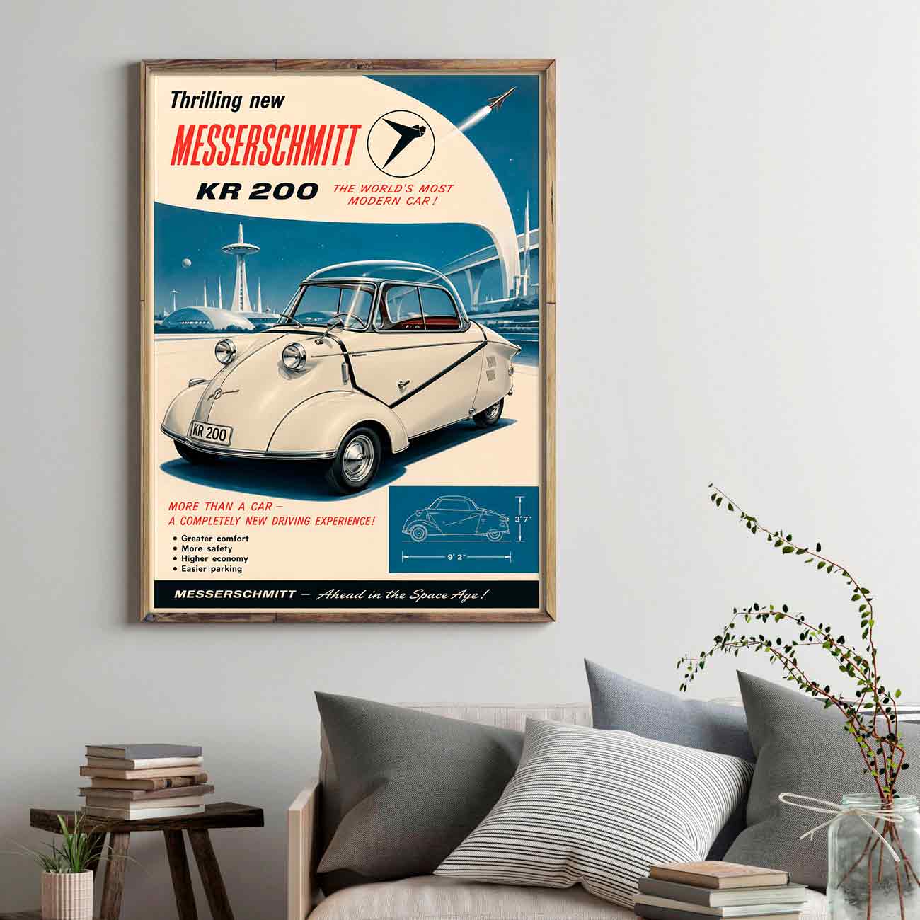 Juliste autot messerschmitt LÖ 40×55 50×70-1aaaa
