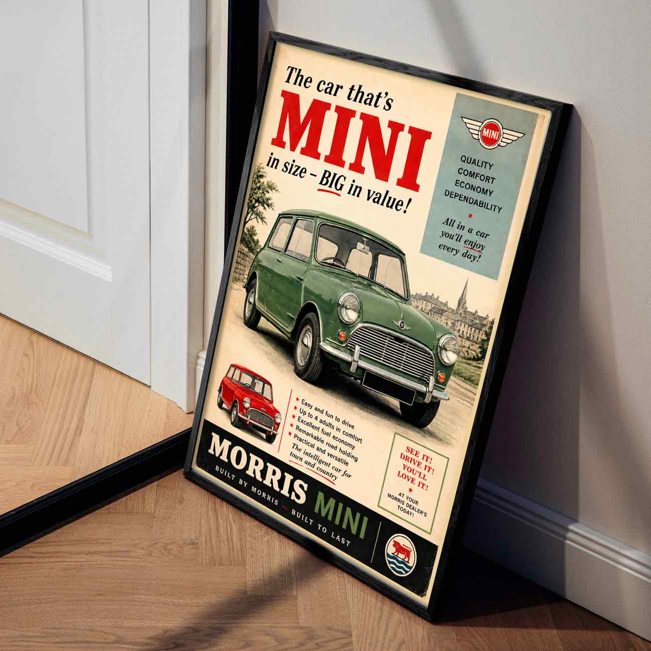 Juliste autot morris mini 1 lö 50×70 70x100aa