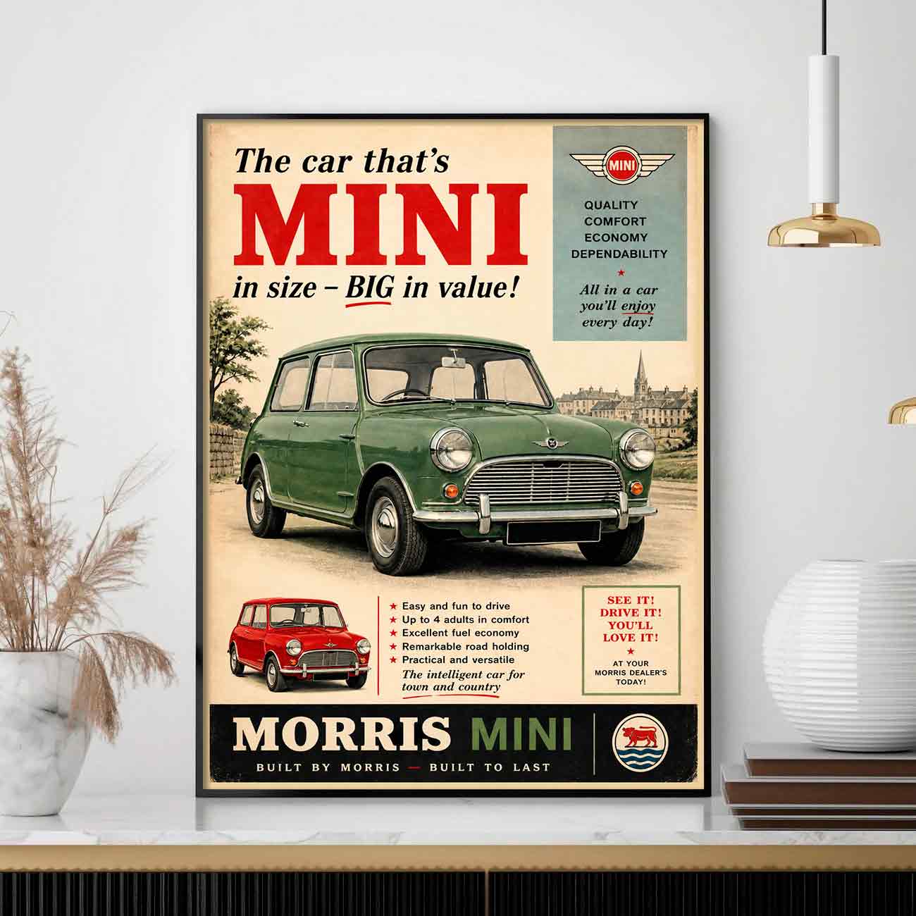 Juliste autot morris mini 1 lö 50×70 70x100aaa