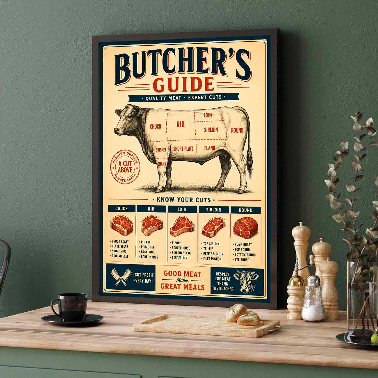 Juliste butchers guide LÖ 40×55 50×70-1aa