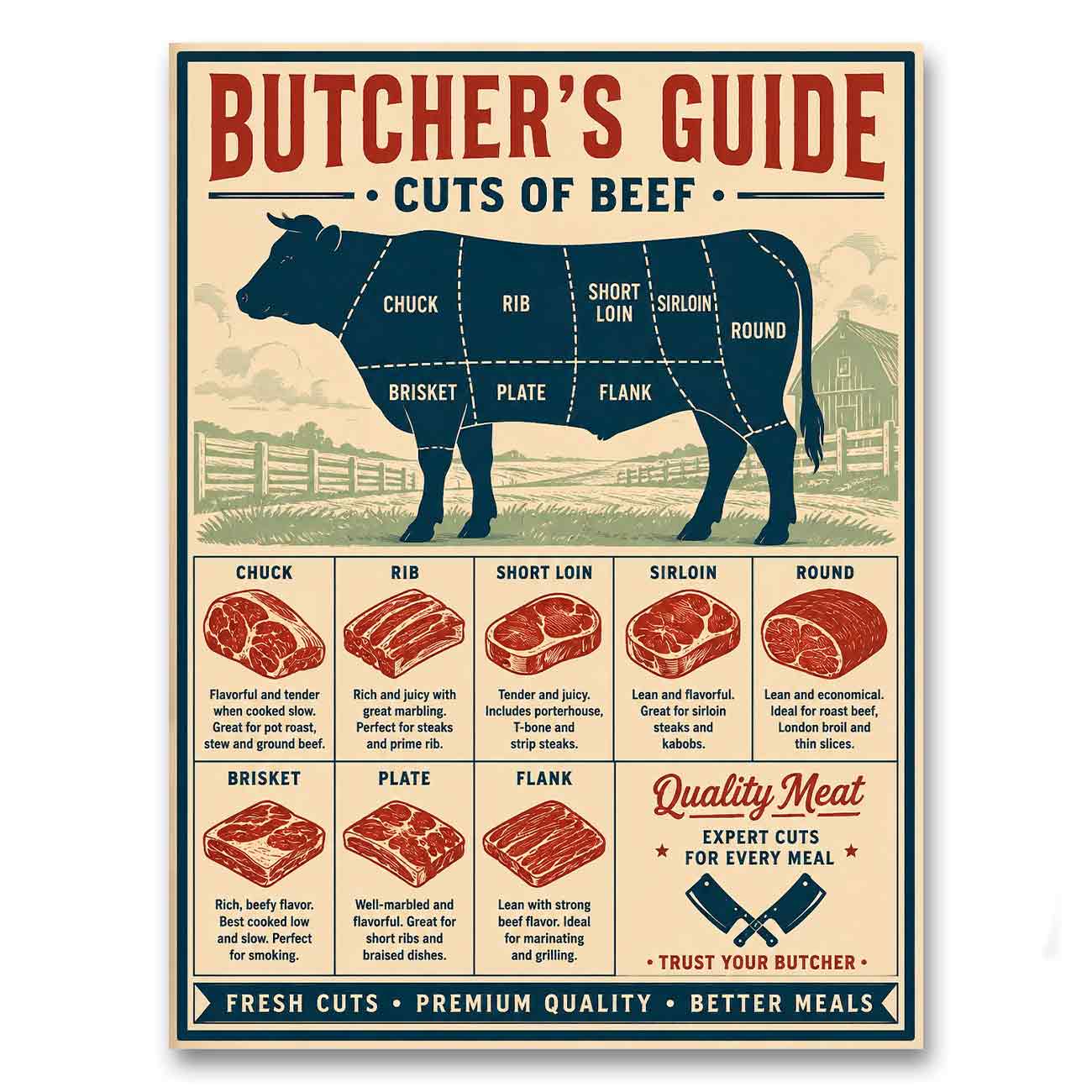 Juliste butchers guide LÖ 40×55 50×70-2a
