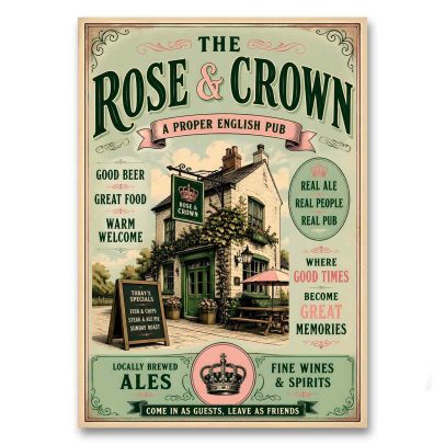 Juliste The Rose &amp; Crown - A proper English Pub