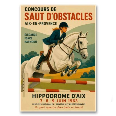 Juliste Concours de Saut D´Obstacles 1963 Aix-en-Provence