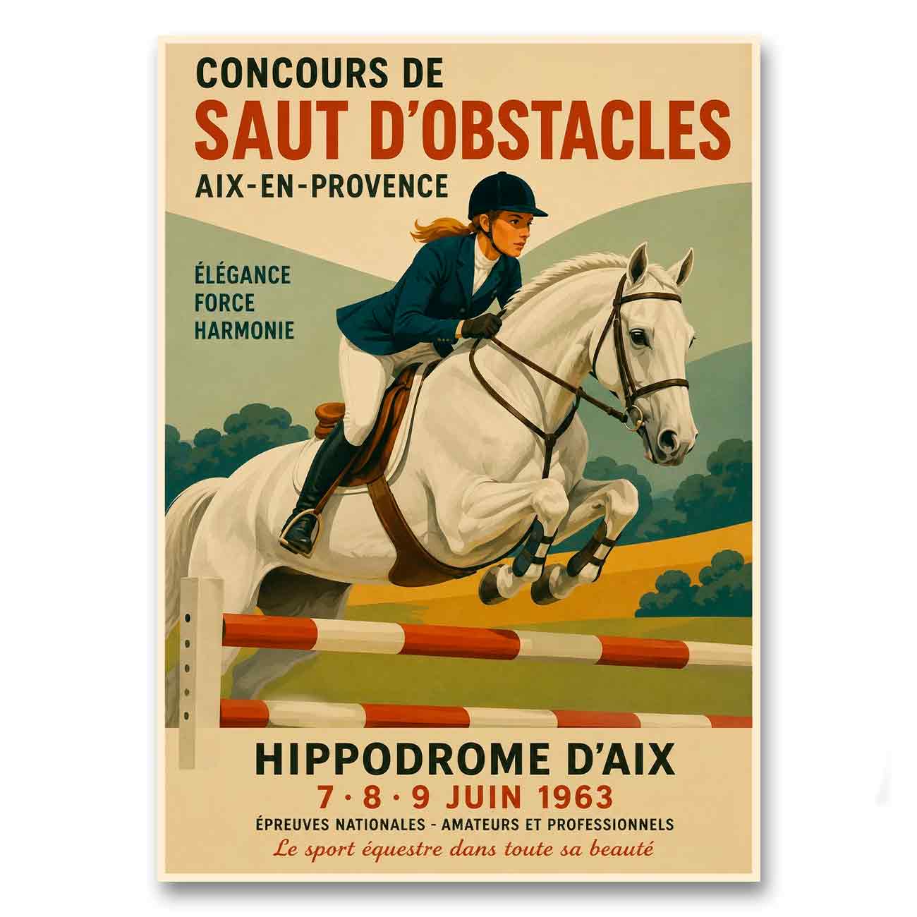 Juliste esteratsastus aix en provence LÖ 40×55 50×70-3a