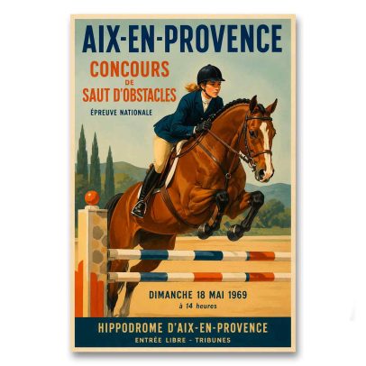 Juliste Concours de Saut D´Obstacles 1969 Aix-en-Provence