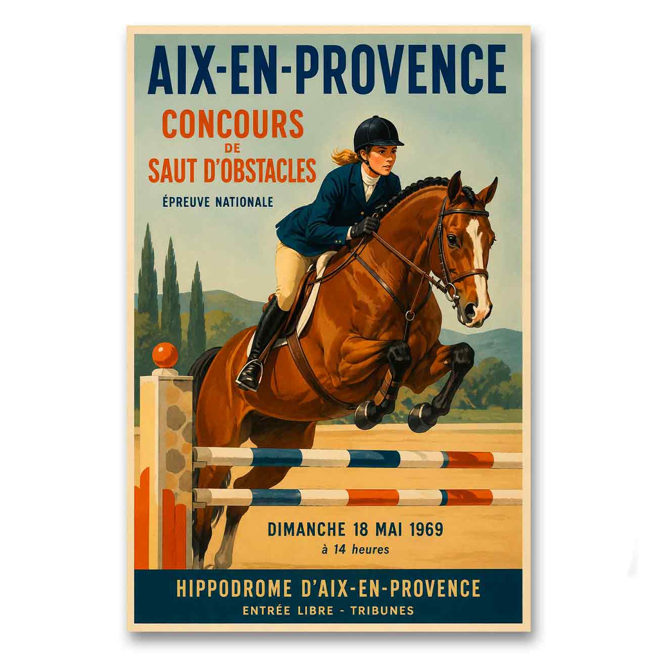 Juliste esteratsastus aix en provence LÖ 40×60 50×75-1a