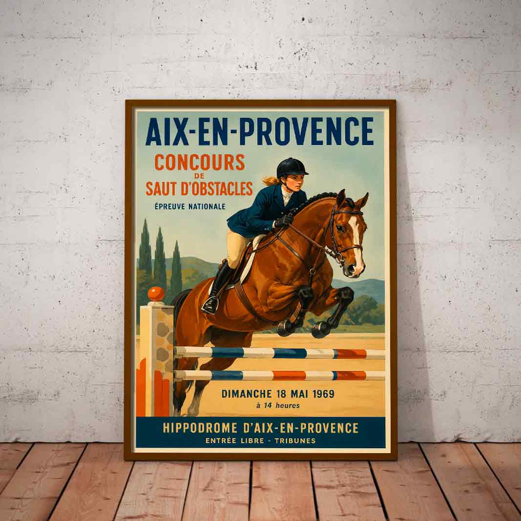 Juliste esteratsastus aix en provence LÖ 40×60 50×75-1aa