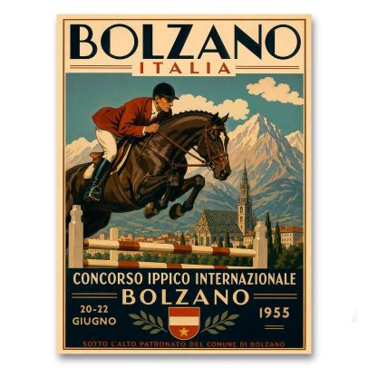 Juliste Concorso Ippico Internazionale Bolzano 1955