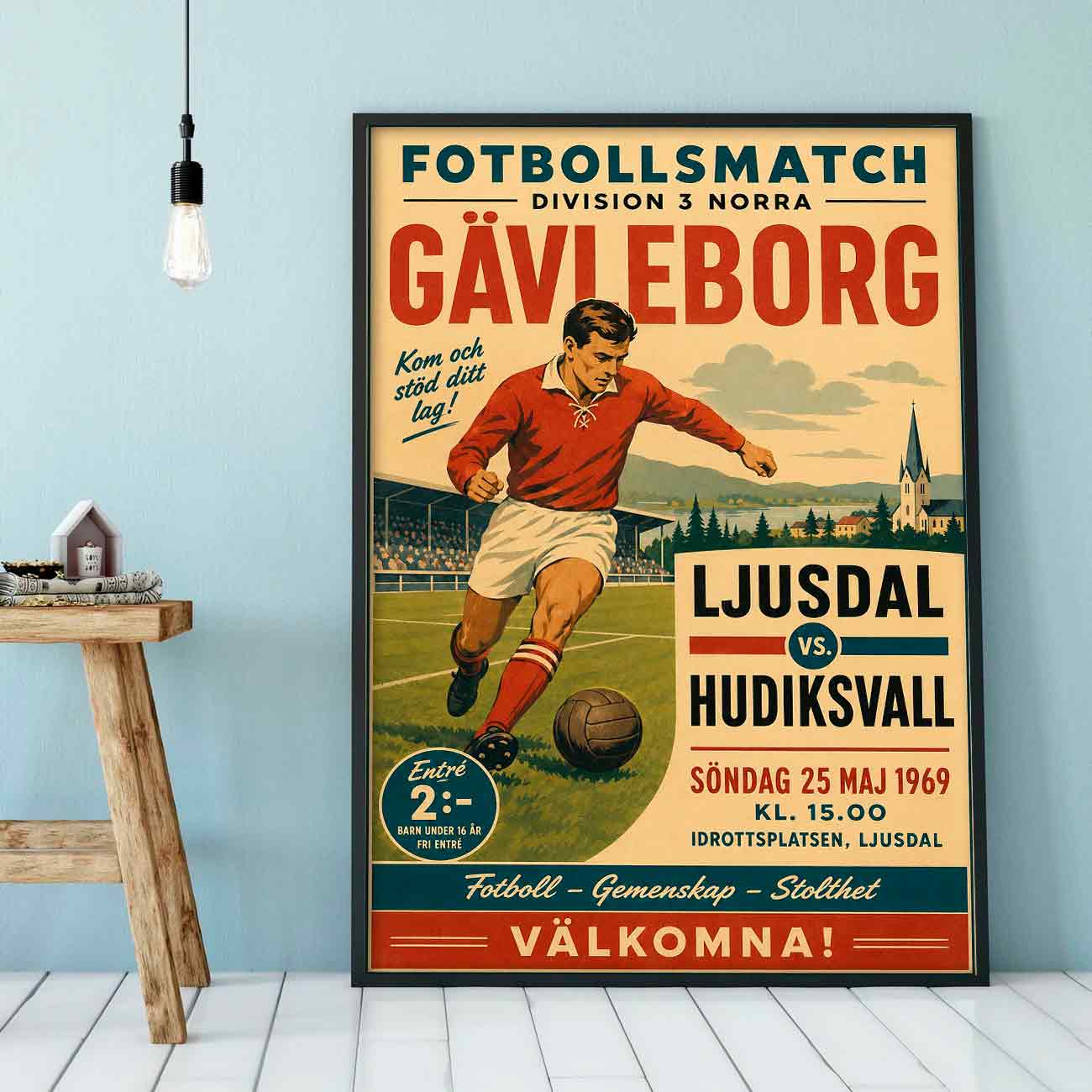 Juliste jalkapallo Ljusdal LÖ 40×60 50x75aa