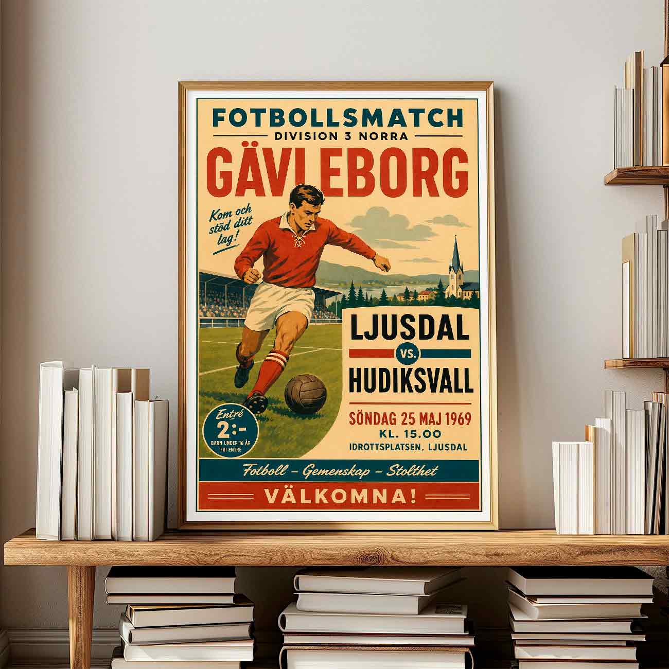 Juliste jalkapallo Ljusdal LÖ 40×60 50x75aaa