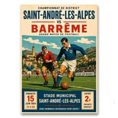 Juliste Championnat de District St-André-les-Alpes vs Barrême