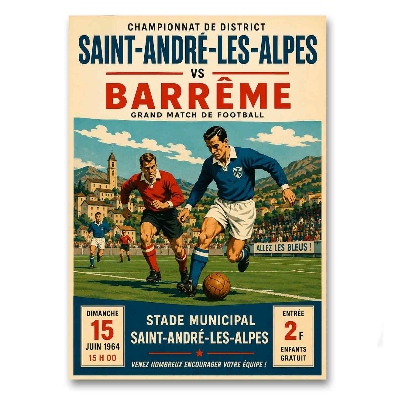 Juliste jalkapallo barreme saint andre LÖ 40×55 50×70-2a