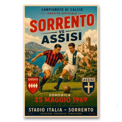 Juliste Campionato di Calcio Sorrento vs Assisi 1969