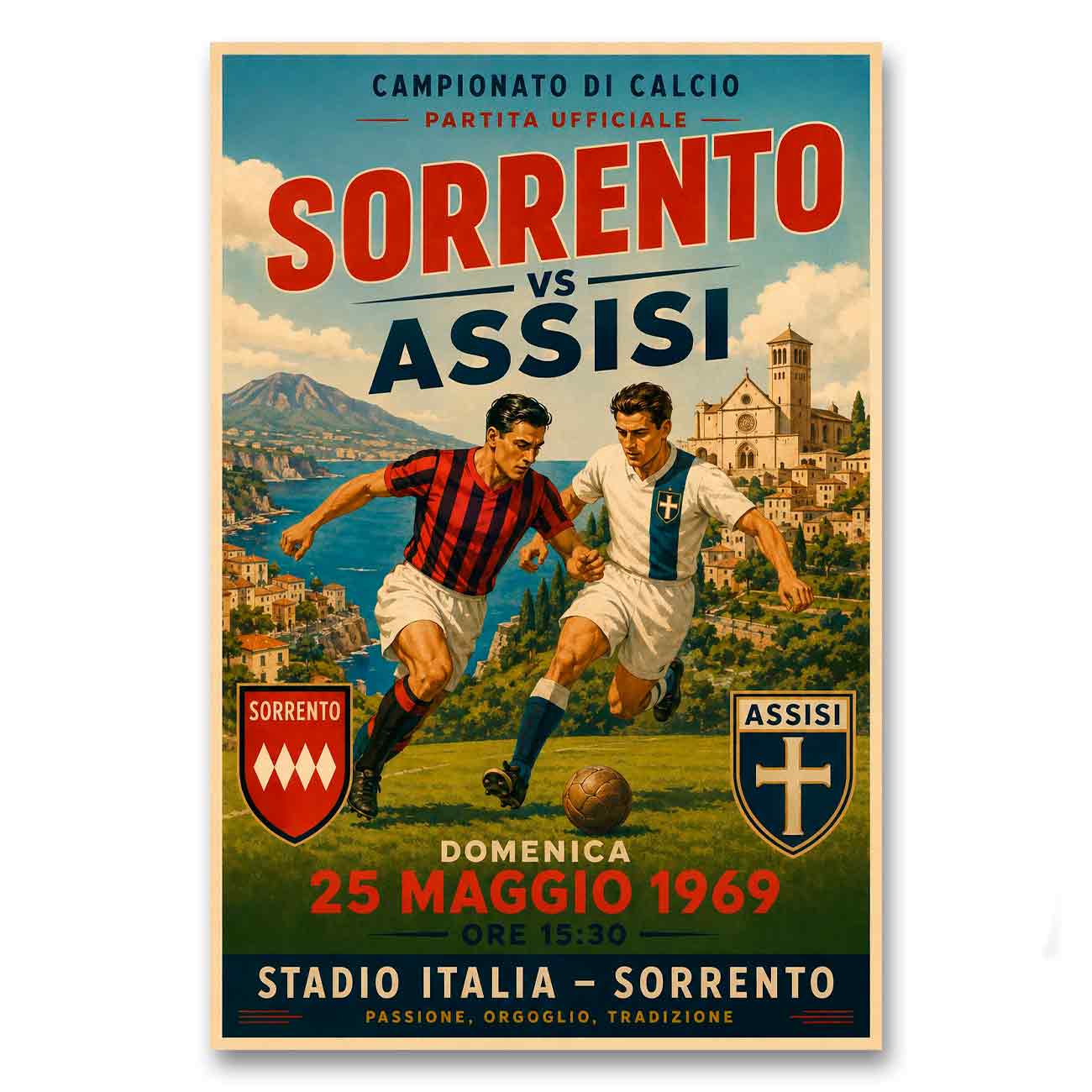 Juliste jalkapallo sorrento assisi LÖ 40×55 50×70-2a