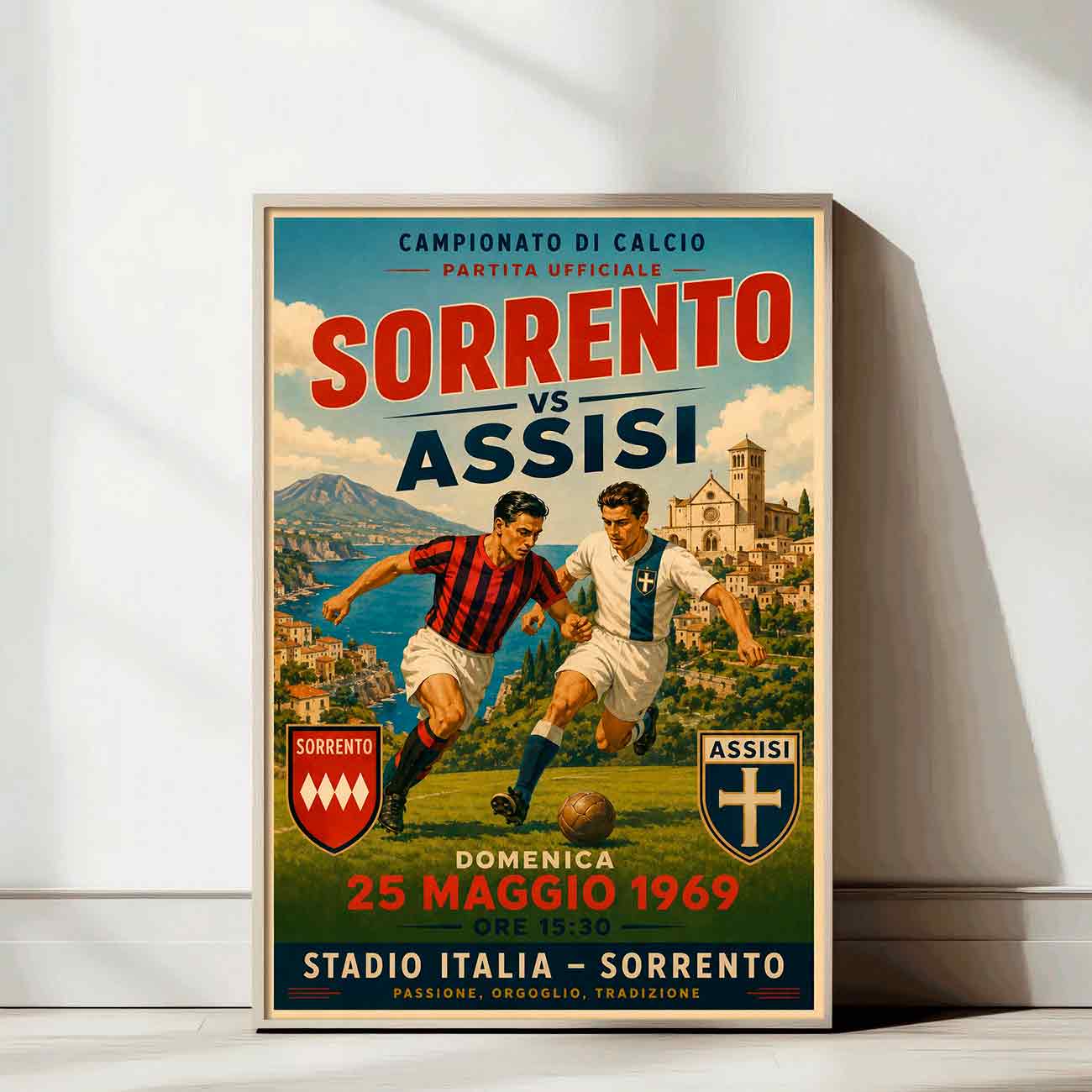 Juliste jalkapallo sorrento assisi LÖ 40×55 50×70-2aa