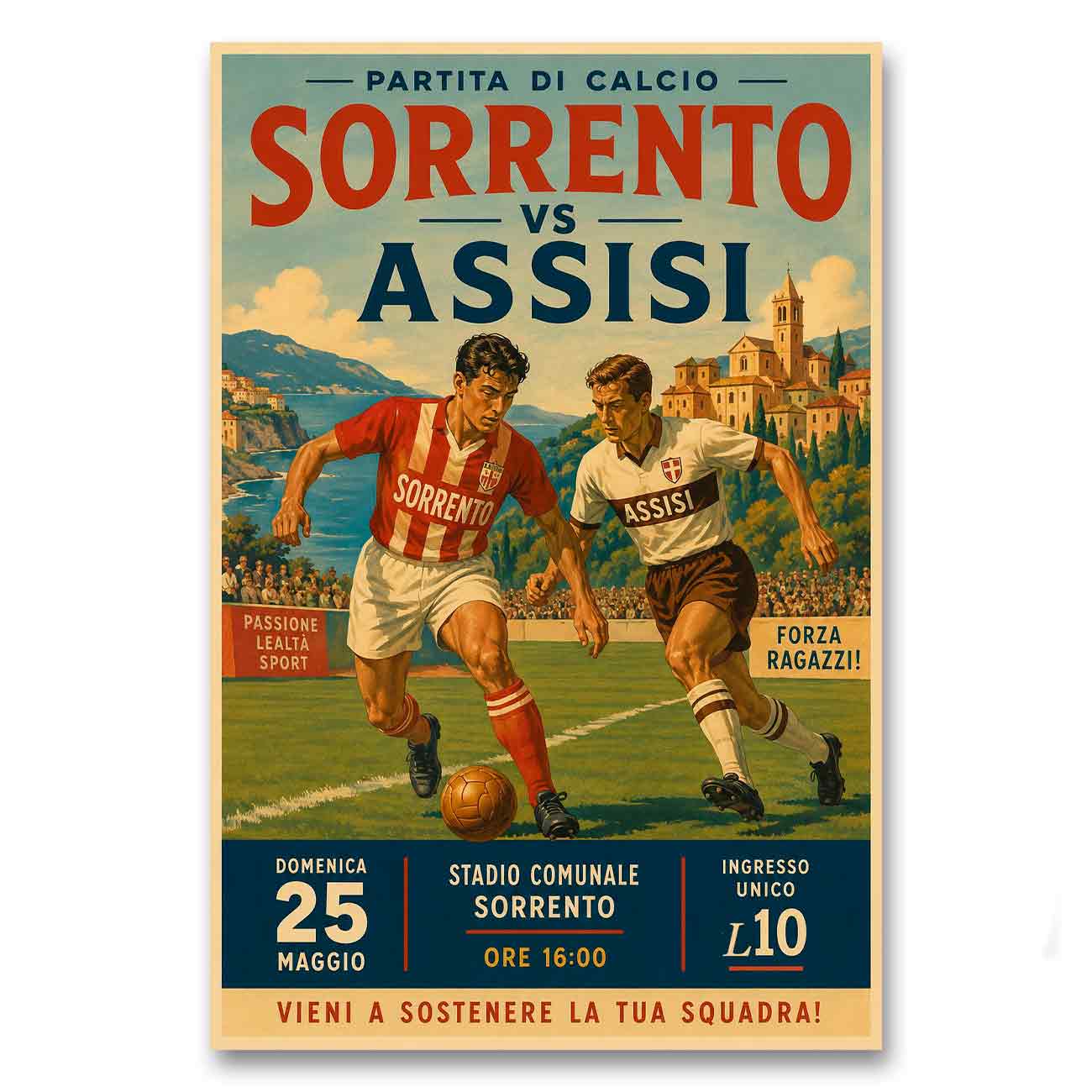 Juliste jalkapallo sorrento assisi LÖ 40×55 50×70-3a