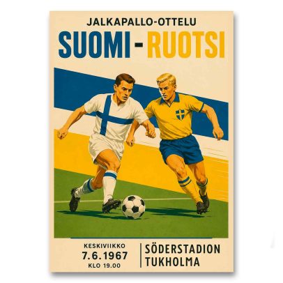 Juliste Suomi - Ruotsi jalkapallo-ottelu 1967