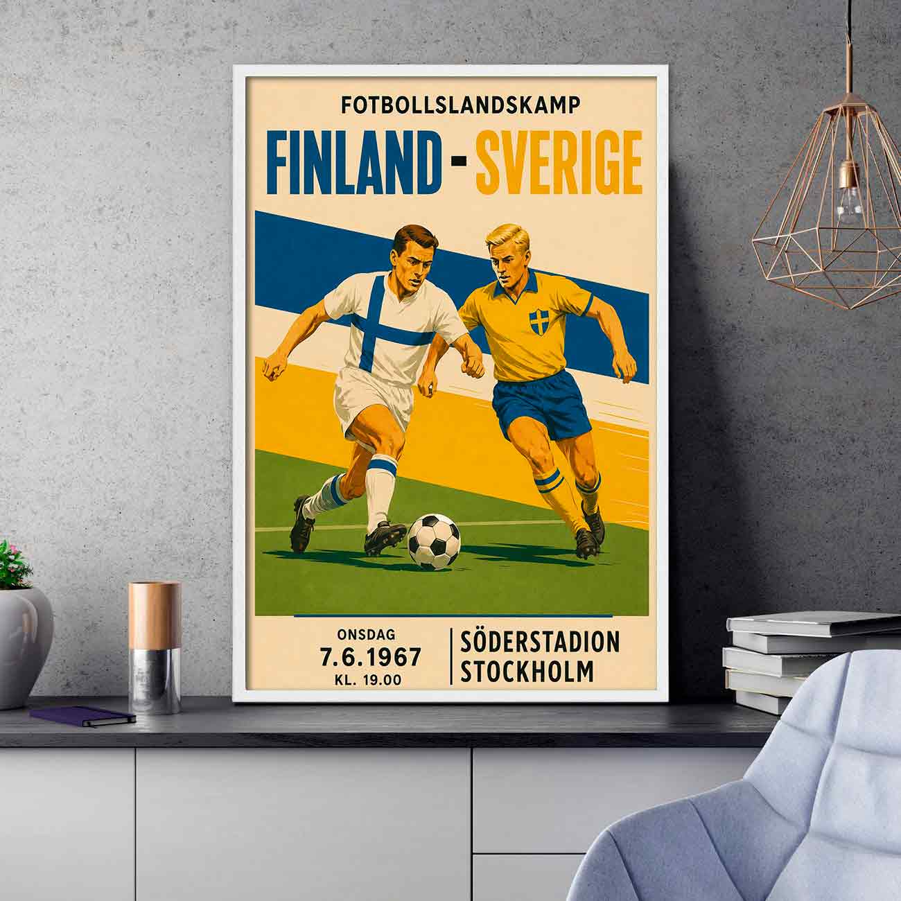 Juliste jalkapallo suomi ruotsi swe LÖ 40×55 50×70-2aa