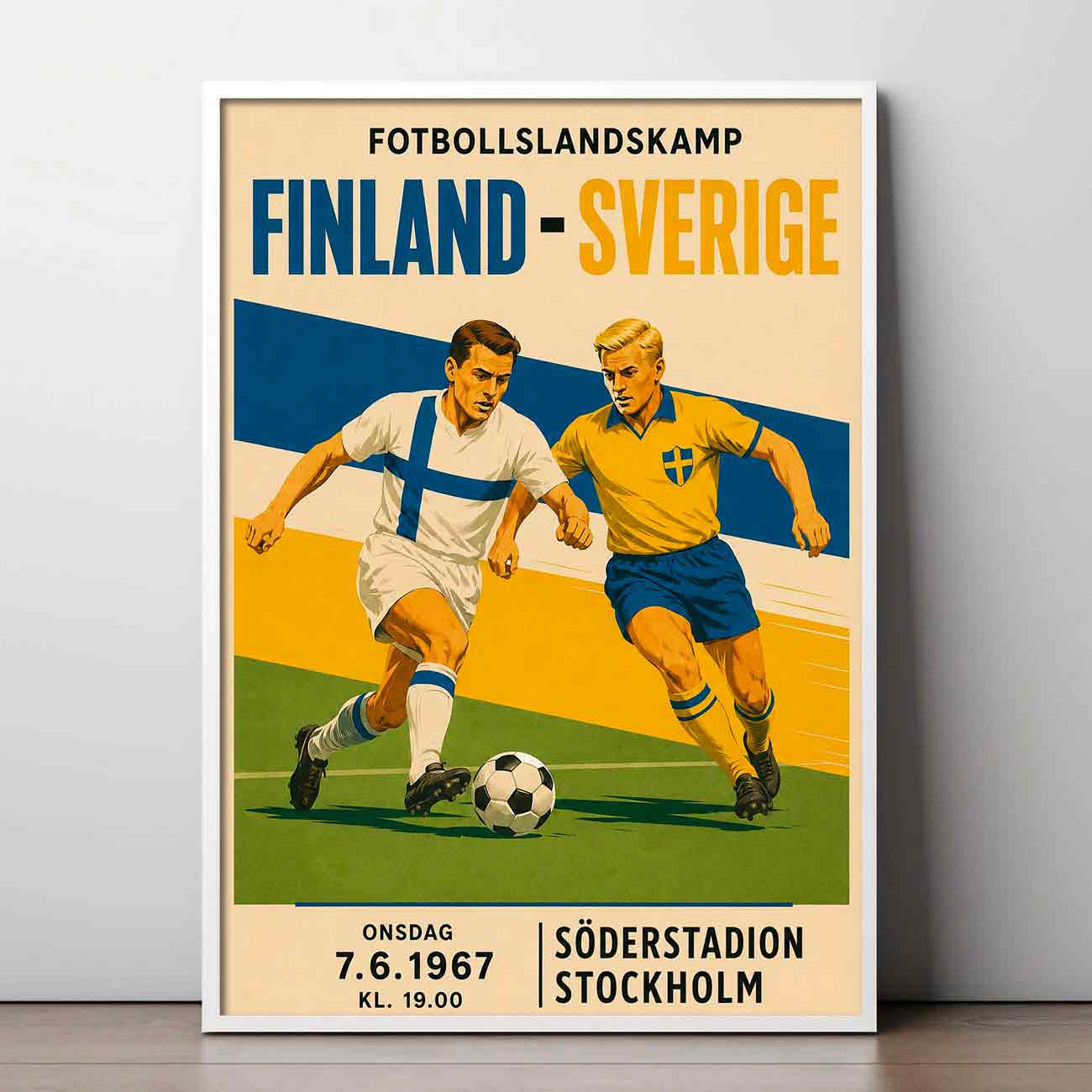 Juliste jalkapallo suomi ruotsi swe LÖ 40×55 50×70-2aaa