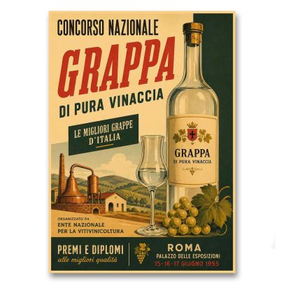 Juliste Concorso Nazionale Grappa di pura Vinaccia 1955