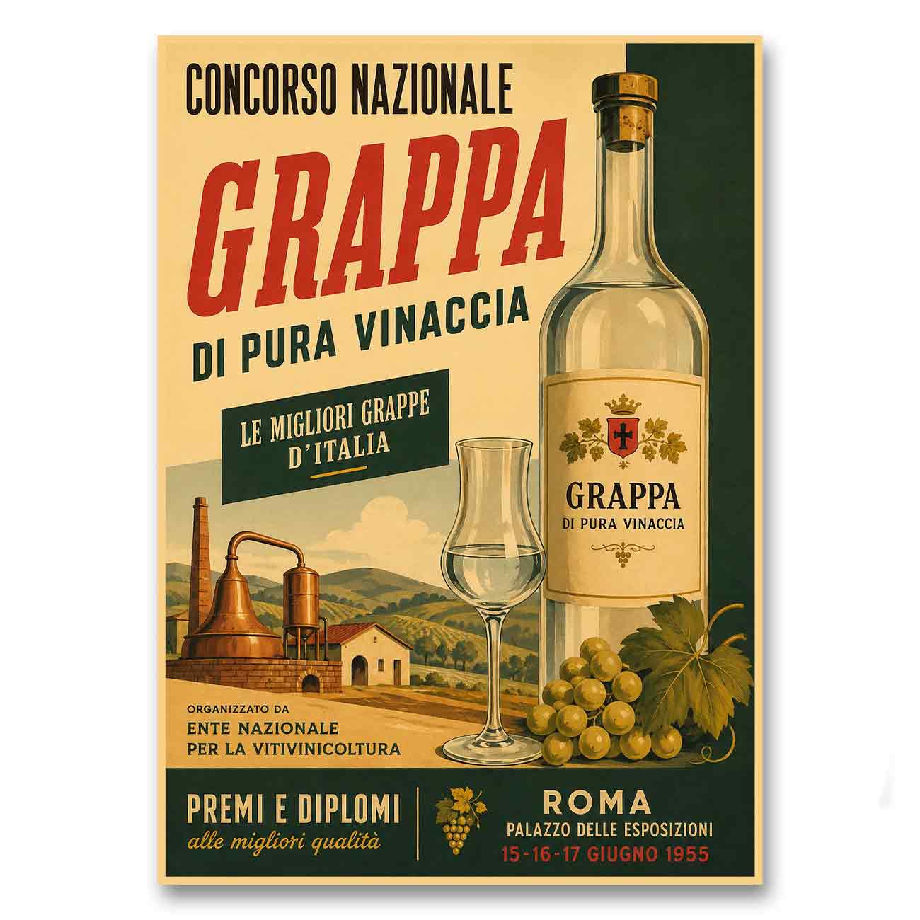 Juliste juomat Italia Grappa Concorso 3 LÖ 50×70 70x100a