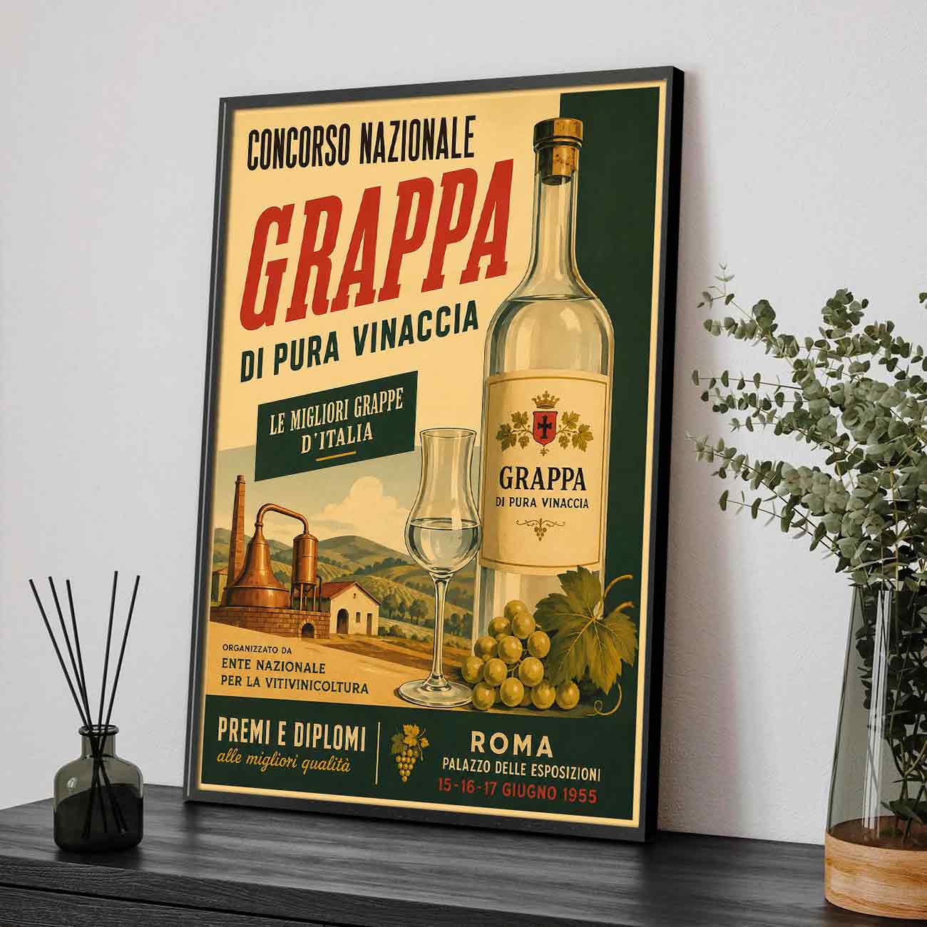 Juliste juomat Italia Grappa Concorso 3 LÖ 50×70 70x100aaa