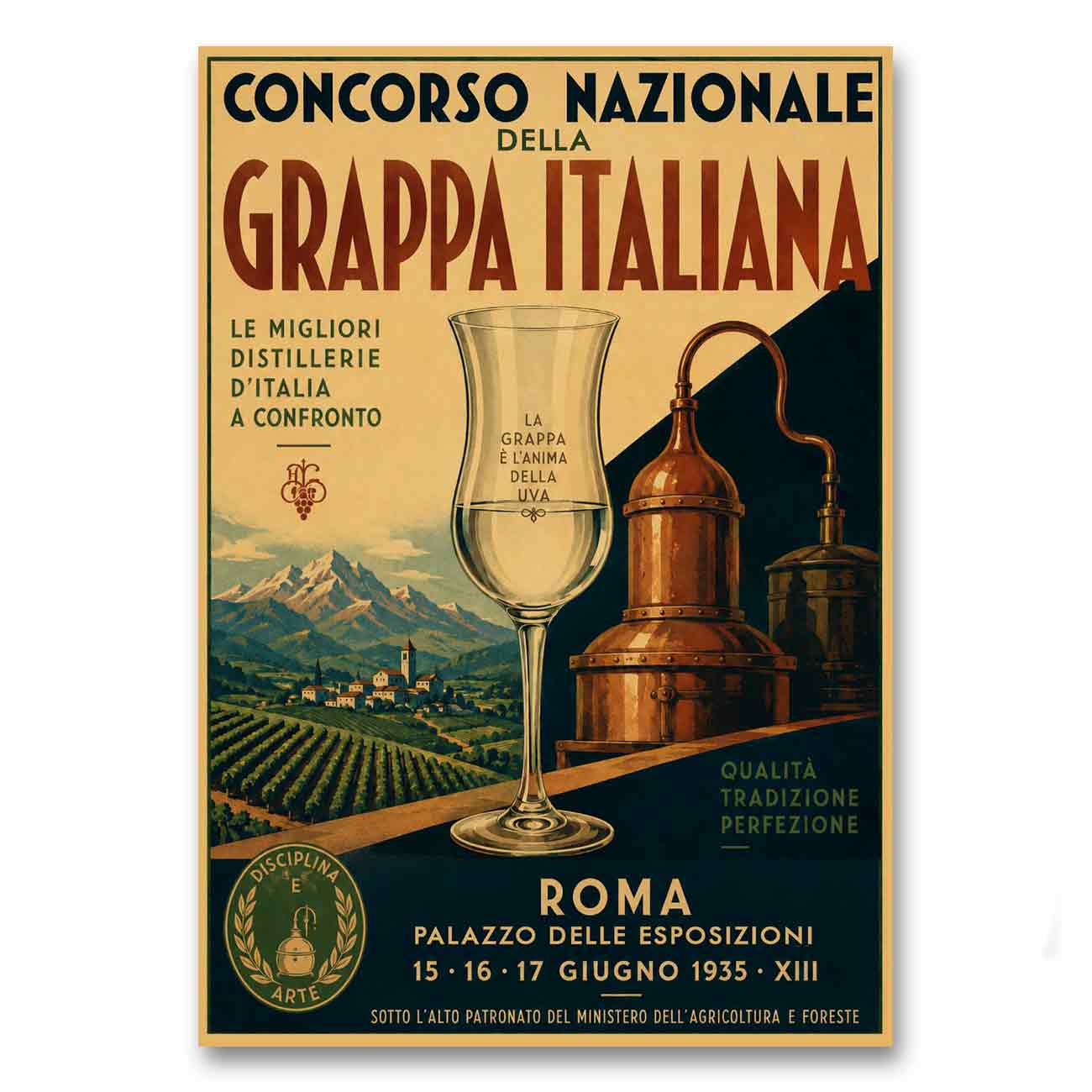 Juliste juomat Italia Grappa Concorso 4 LÖ 50×70 70x100a