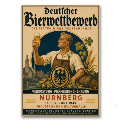 Juliste Deutscher Bierwettweberb 1935