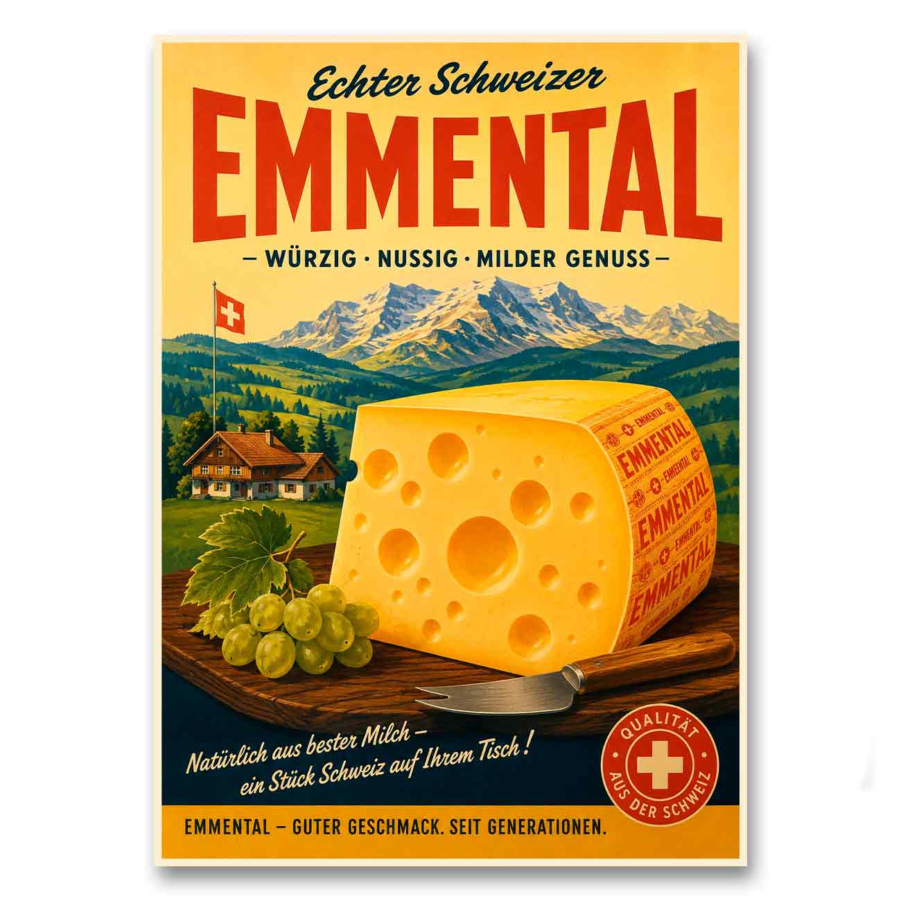 Juliste juustot Emmental LÖ 40×55 50x70a