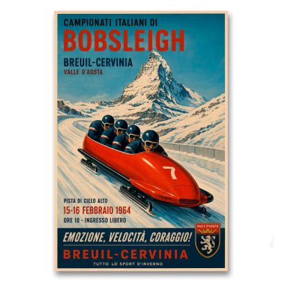 Juliste Bobsleigh Campionati Italiani Breuil-Cervinia 1964