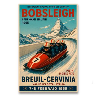Juliste Bobsleigh Campionati Italiani Breuil-Cervinia 1965