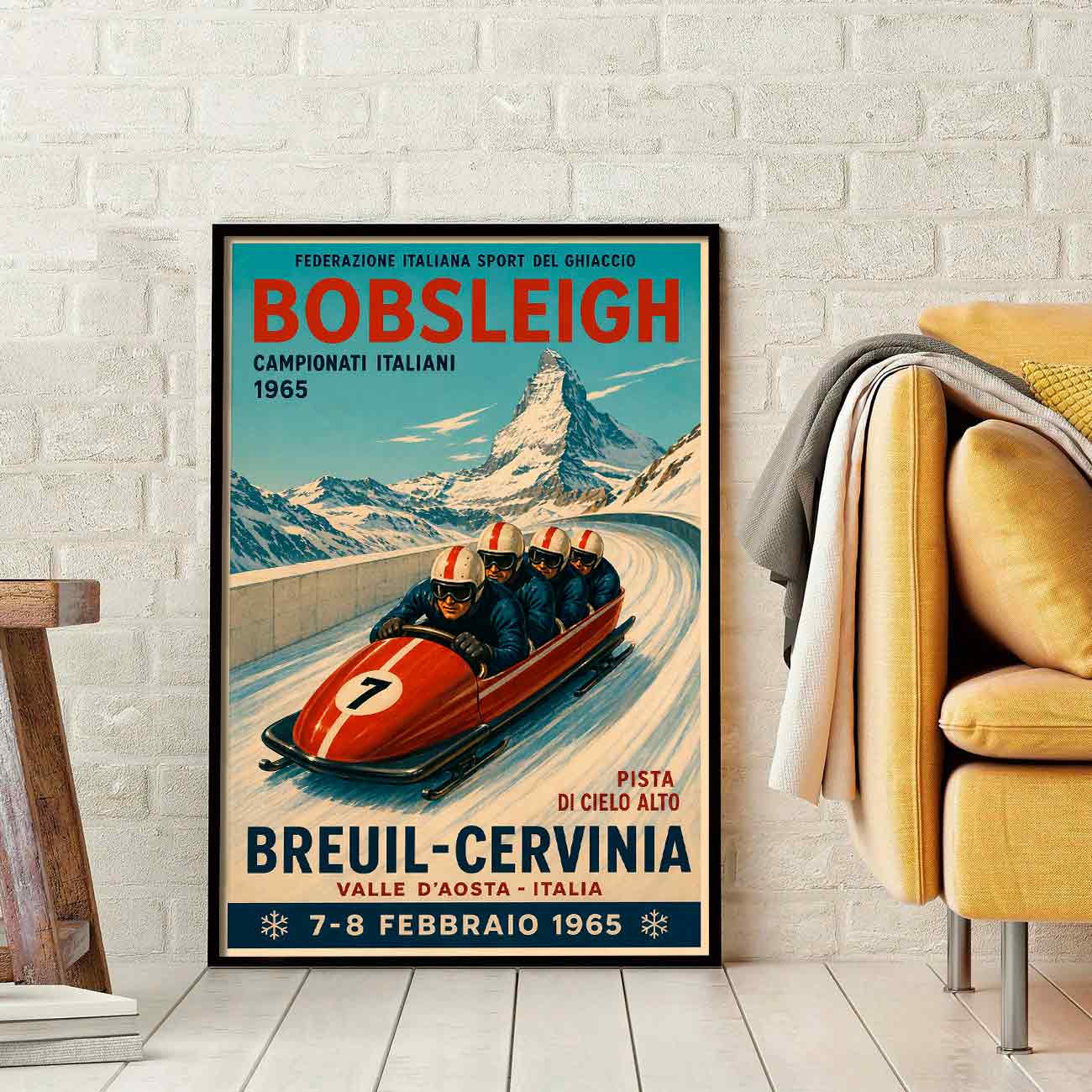 Juliste kelkkailu italia LÖ 40×60 50×75-3aa
