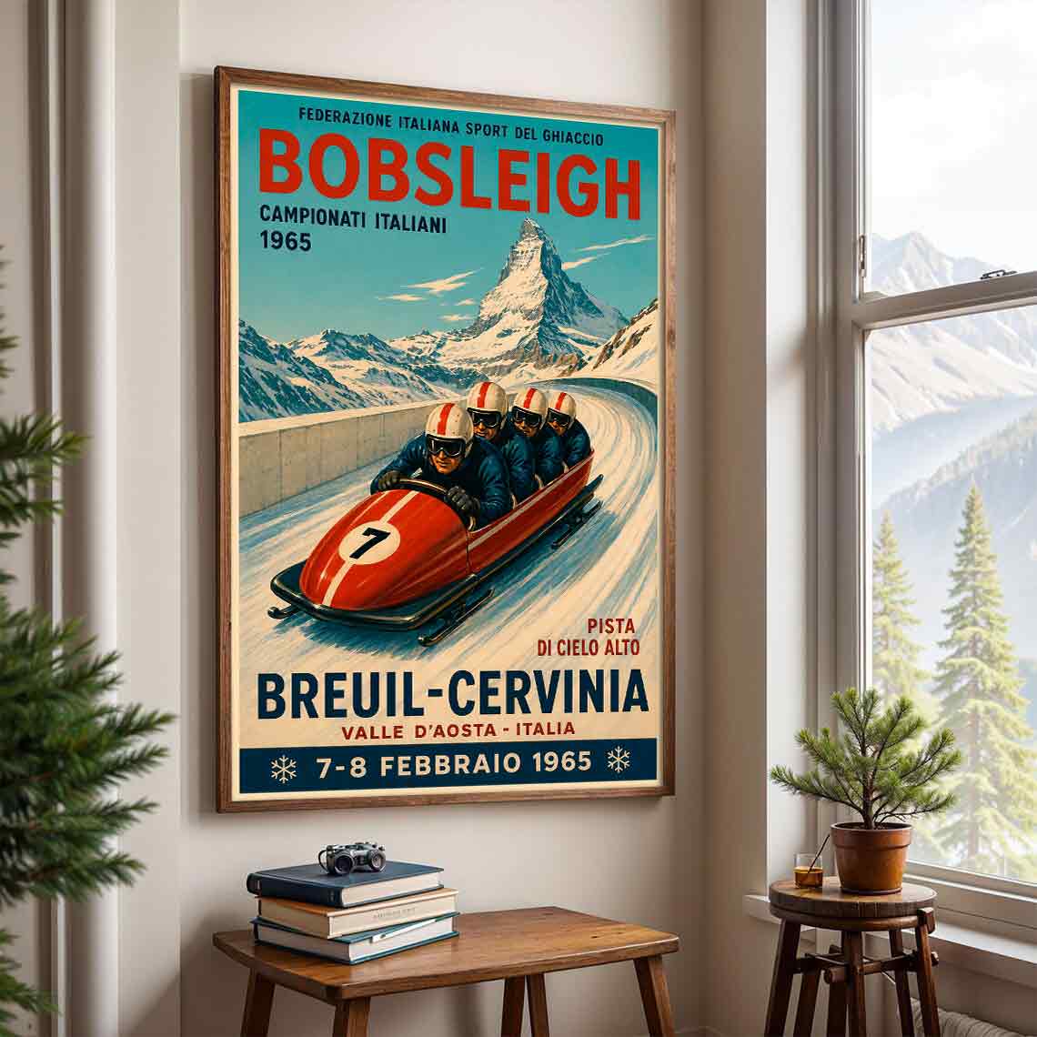 Juliste kelkkailu italia LÖ 40×60 50×75-3aaa