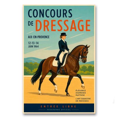 Juliste Concours de Dressage Aix-en-Provence 1964