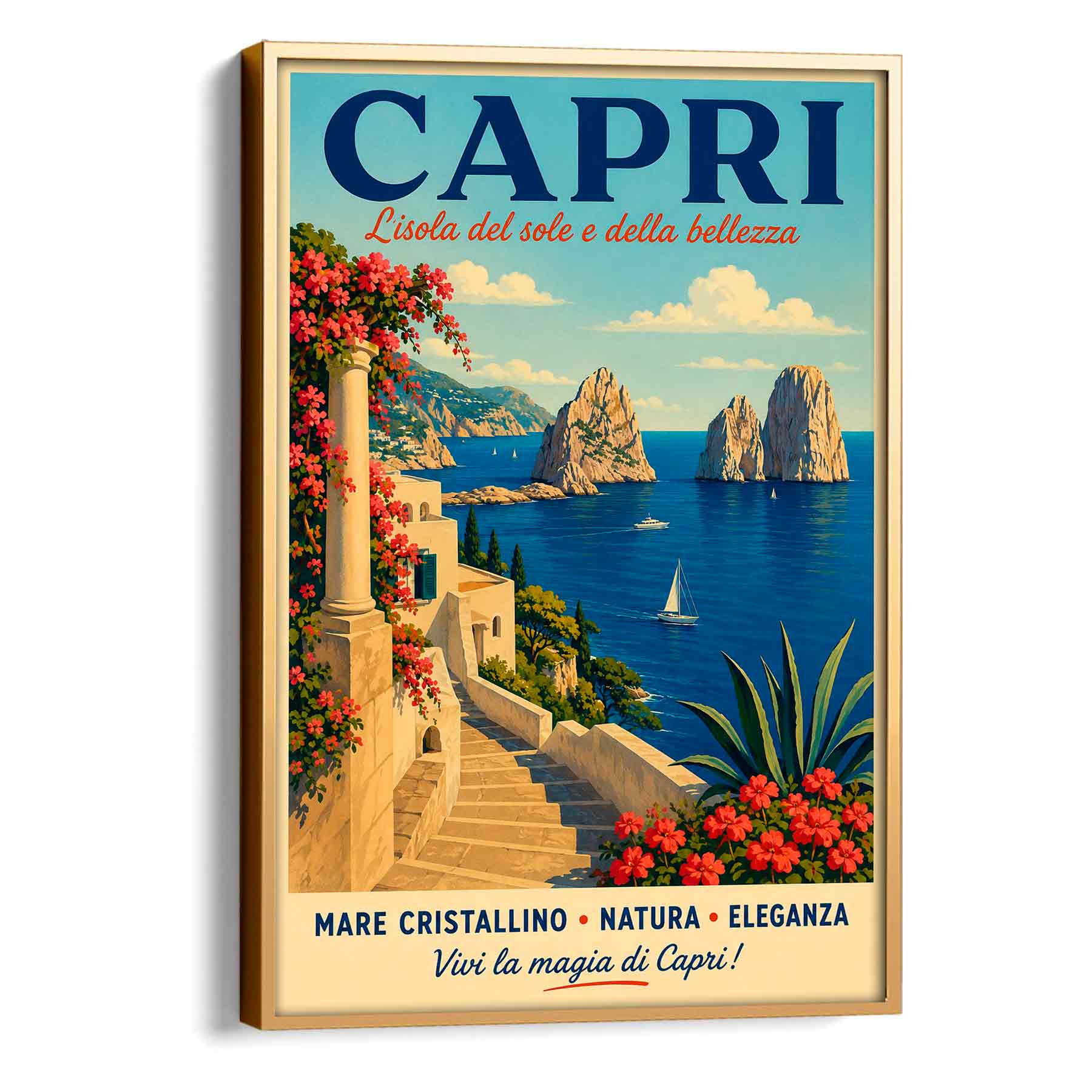 Juliste matkailu Capri Italia LÖ 40×60 50×75-1aa