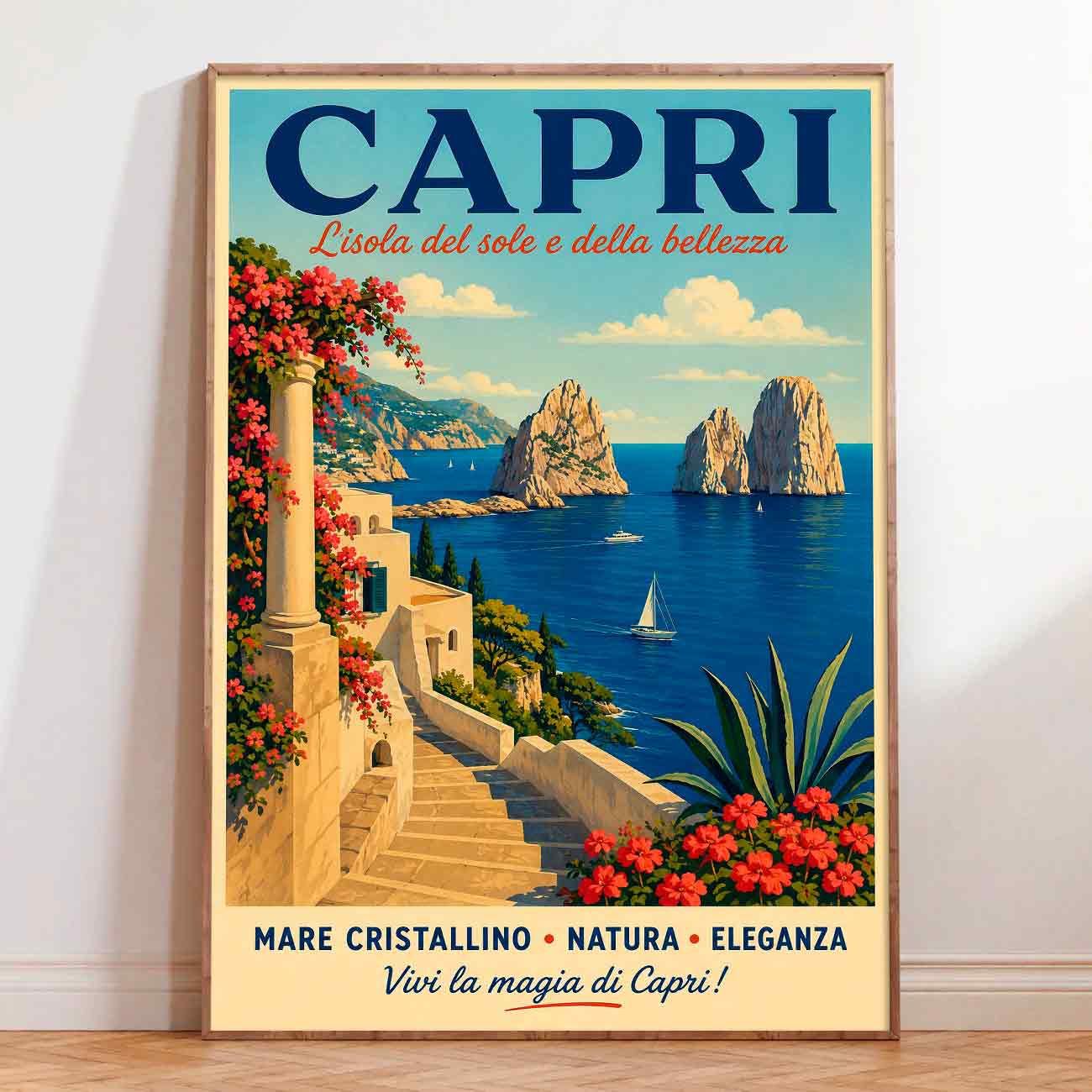 Juliste matkailu Capri Italia LÖ 40×60 50×75-1aaaa