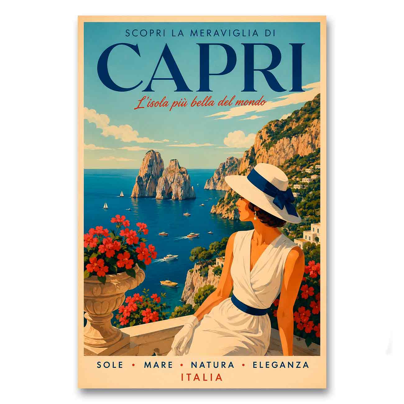 Juliste matkailu Capri Italia LÖ 40×60 50×75-2a