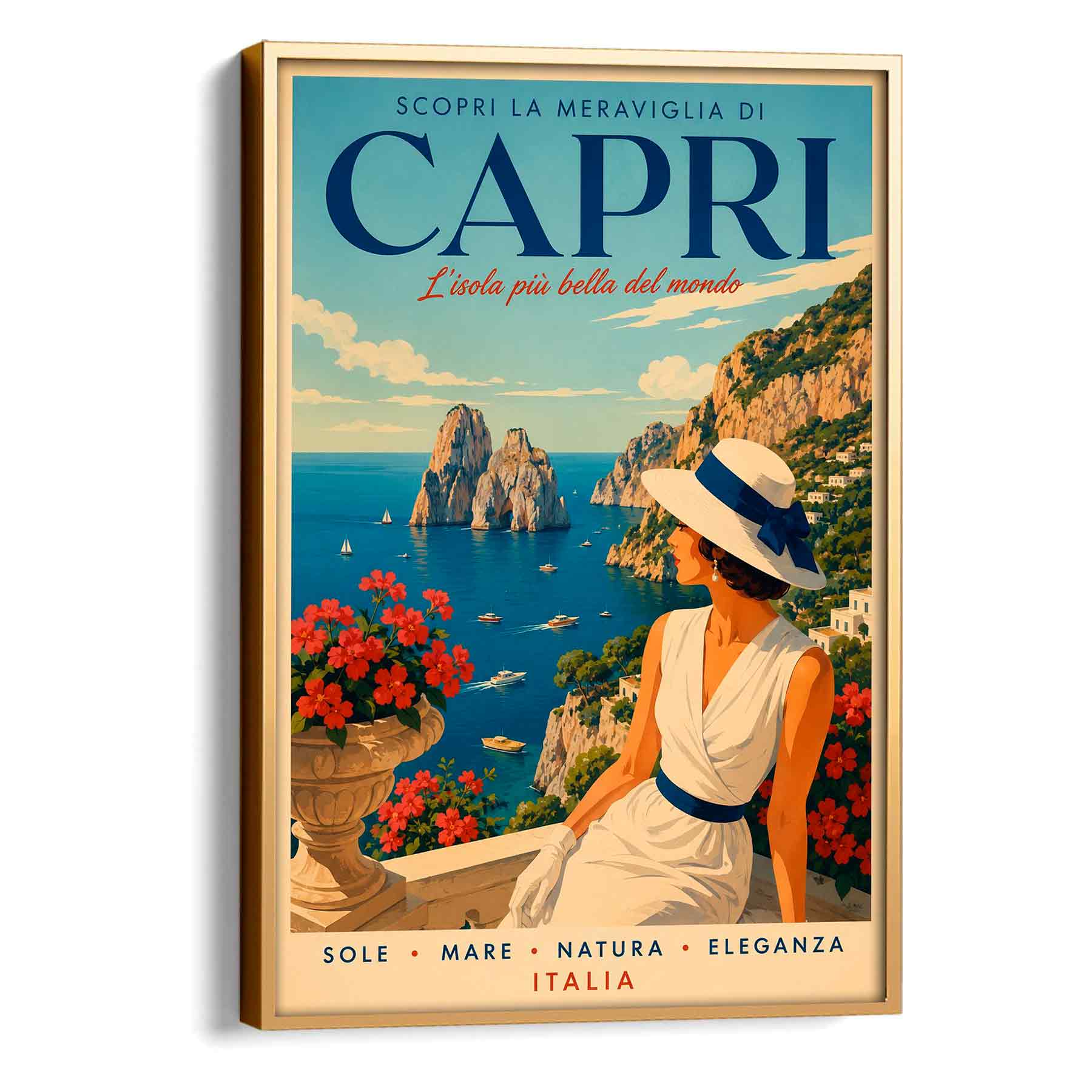 Juliste matkailu Capri Italia LÖ 40×60 50×75-2aa
