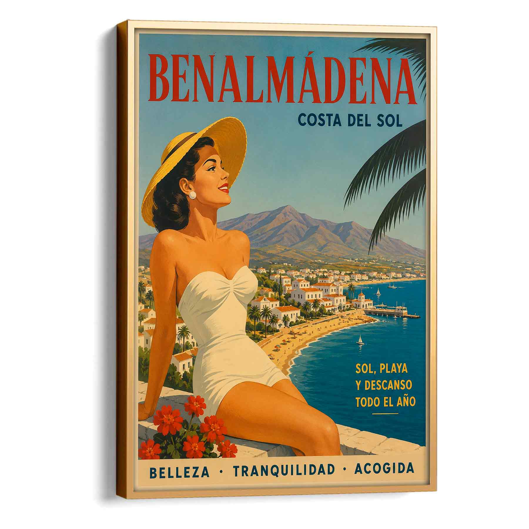 Juliste matkailu Espanja Costa del Sol LÖ 50×70 70×100-10aa