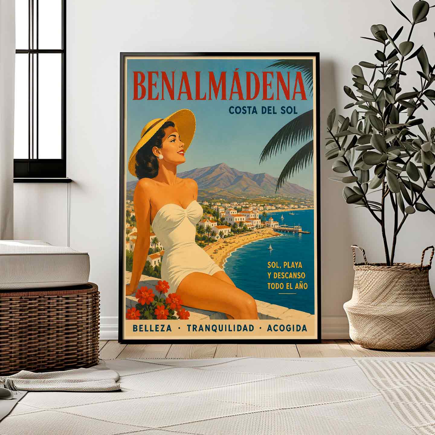 Juliste matkailu Espanja Costa del Sol LÖ 50×70 70×100-10aaa