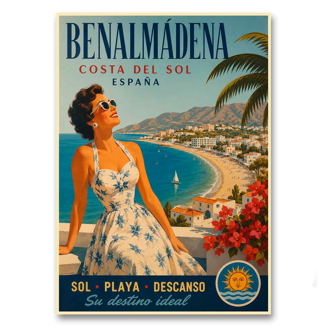 Juliste matkailu Espanja Costa del Sol LÖ 50×70 70×100-11a